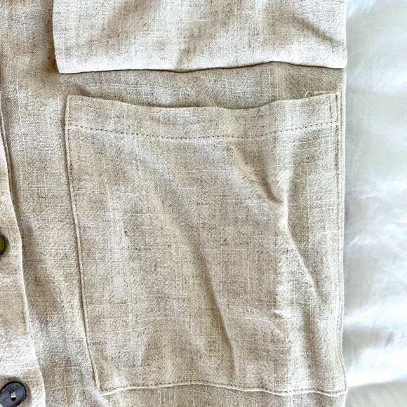 Miou Muse Oatmeal Button Down Jumpsuit - Picture 8 of 11